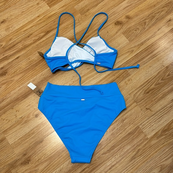NWT ✨ Aqua Blue 2 piece swimwear set from PINK - Top size M / bottoms size L - Picture 10 of 11